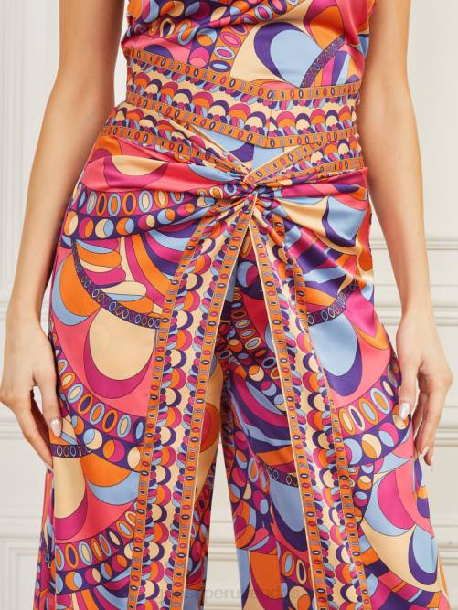 GUESS pantalón gypset mujer 0P8X2116 impresión de tulum vestir
