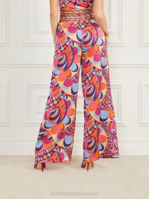 GUESS pantalón gypset mujer 0P8X2116 impresión de tulum vestir