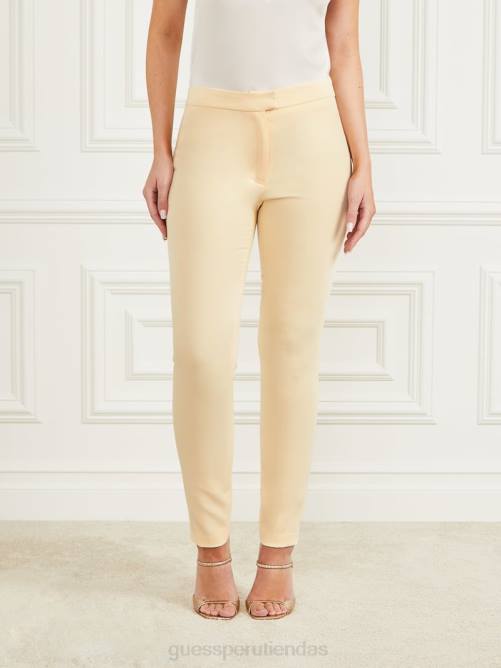 GUESS pantalón pitillo kelly mujer 0P8X2166 polvo amarillo vestir