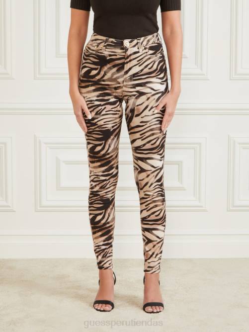 GUESS pantalón smoke and mirrors stiletto 99 mujer 0P8X2282 impresión de humo y espejos vestir