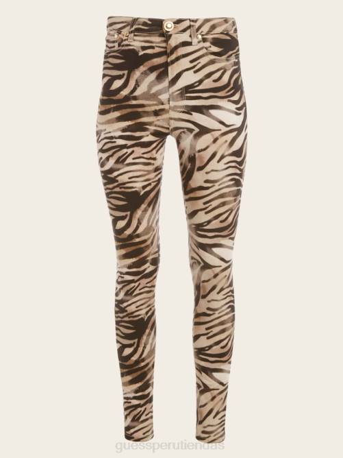 GUESS pantalón smoke and mirrors stiletto 99 mujer 0P8X2282 impresión de humo y espejos vestir