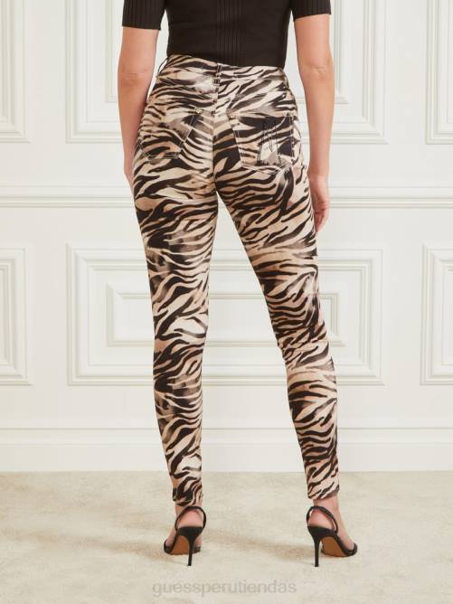 GUESS pantalón smoke and mirrors stiletto 99 mujer 0P8X2282 impresión de humo y espejos vestir
