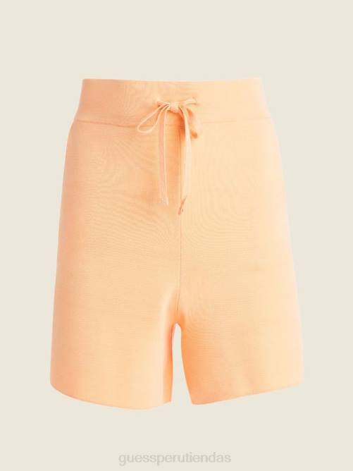 GUESS pantalones cortos francesca de ocio en mezcla de seda mujer 0P8X2187 durazno suave vestir