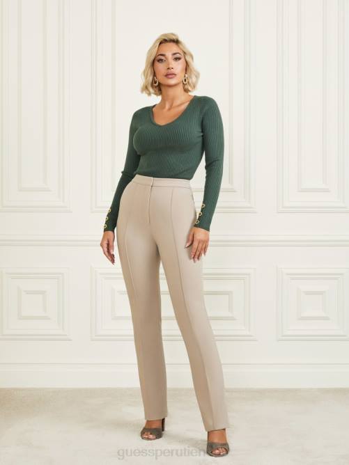 GUESS pantalones logan de pernera recta mujer 0P8X2121 siena natural vestir