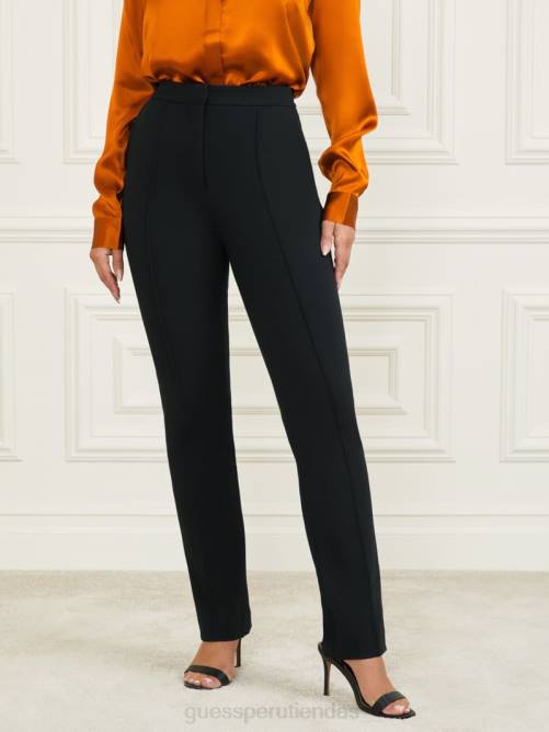 GUESS pantalones logan de pernera recta mujer 0P8X2128 negro vestir