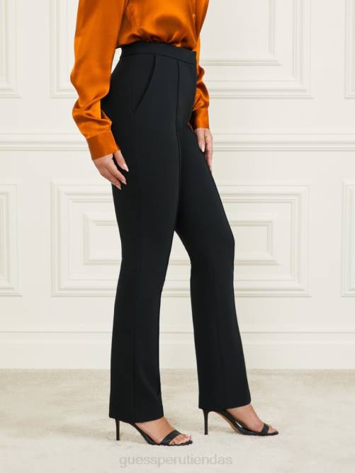 GUESS pantalones logan de pernera recta mujer 0P8X2128 negro vestir