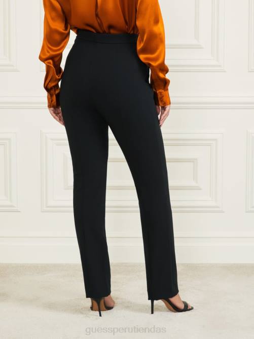 GUESS pantalones logan de pernera recta mujer 0P8X2128 negro vestir
