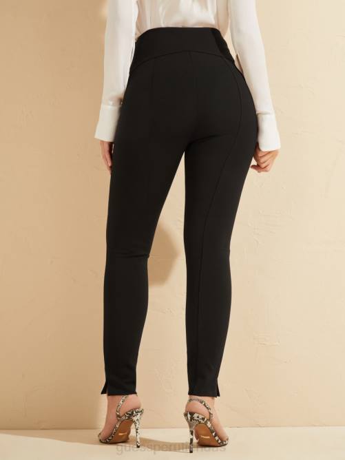 GUESS pantalones pitillo moxie de talle alto mujer 0P8X2118 negro vestir