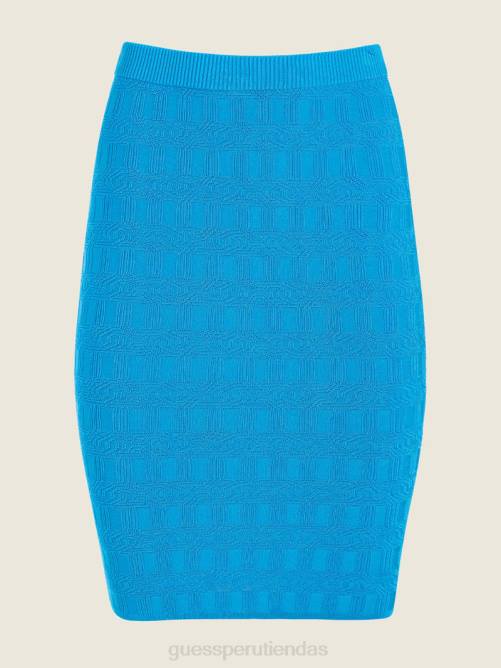 GUESS suéter de enlace griego mujer 0P8X2288 azul cerúleo vestir