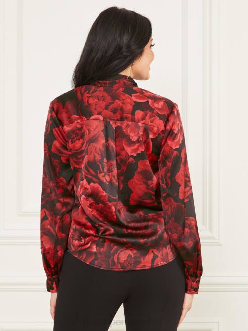 GUESS blusa dafne mujer 0P8X1269 estampado de flor de la pasión vestir