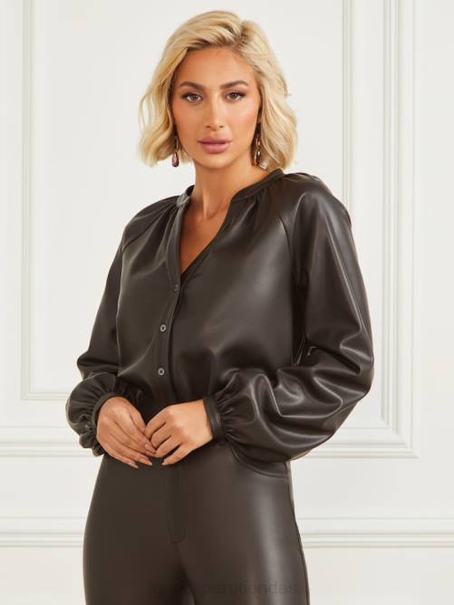 GUESS blusa foxton mujer 0P8X1456 tostado oscuro vestir