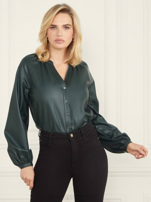 GUESS blusa foxton mujer 0P8X1573 chenilla verde vestir