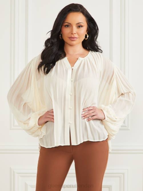 GUESS blusa plisada georgia mujer 0P8X1663 playa de arena vestir