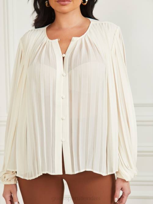 GUESS blusa plisada georgia mujer 0P8X1663 playa de arena vestir