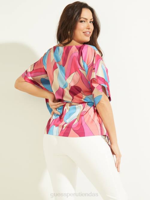 GUESS kimono de playa baja mujer 0P8X1607 floración audaz vestir