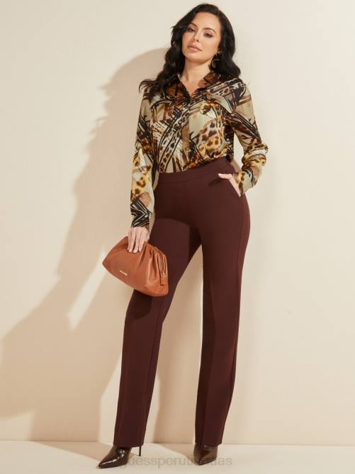 GUESS la blusa esencia mujer 0P8X1627 líneas de leopardo vestir