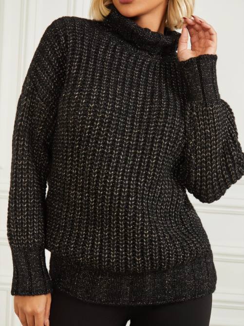 GUESS suéter de mezcla de lana mujer 0P8X1544 negro azabache multicolor vestir