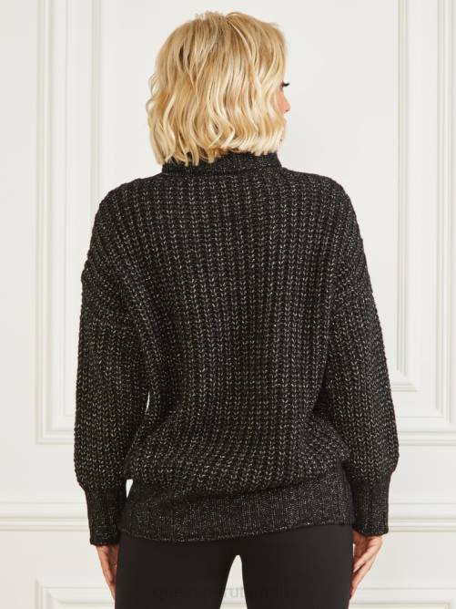 GUESS suéter de mezcla de lana mujer 0P8X1544 negro azabache multicolor vestir