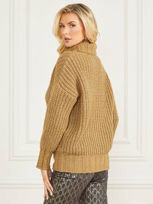 GUESS suéter de mezcla de lana mujer 0P8X1575 sidra oro multi vestir
