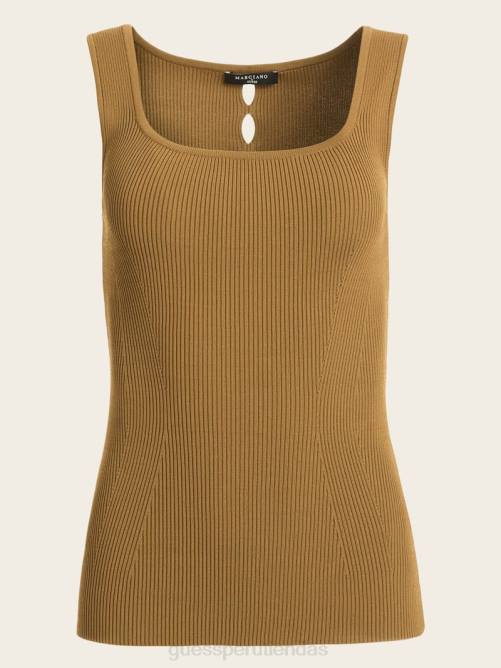 GUESS top aretha de canalé sin mangas mujer 0P8X1262 pastel ingles vestir