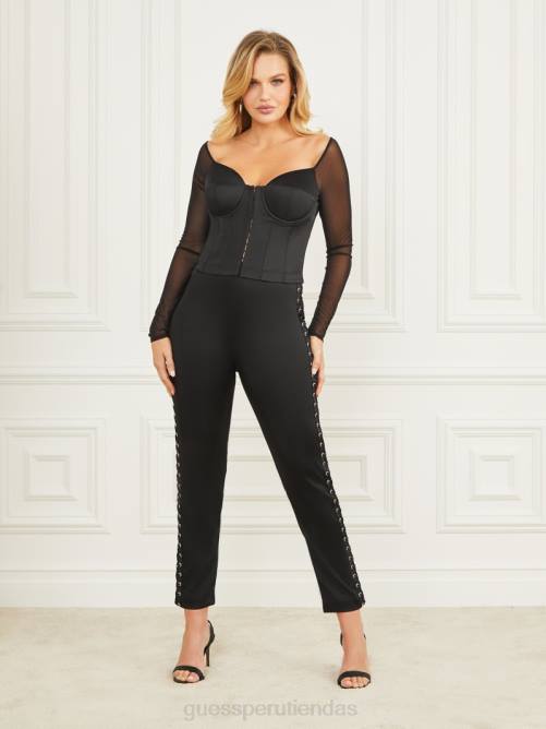 GUESS top corsé blanco mujer 0P8X1440 negro vestir