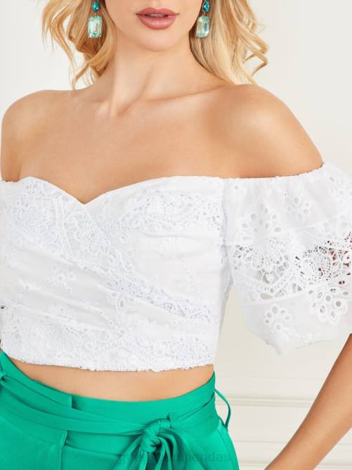 GUESS top corto casandra mujer 0P8X987 pur blanco vestir