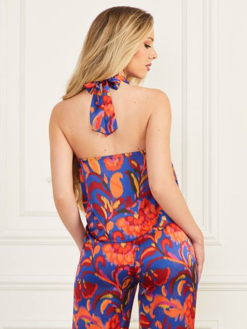 GUESS top corto mujer 0P8X971 betty estampado azul vestir