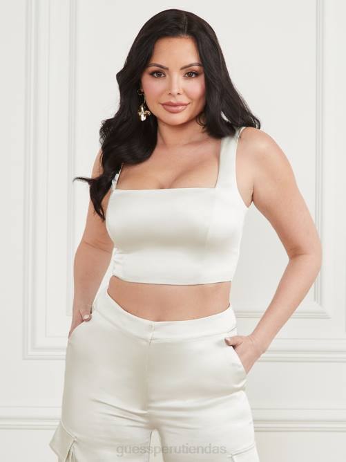 GUESS top corto vera mujer 0P8X1180 perla pálida multi vestir
