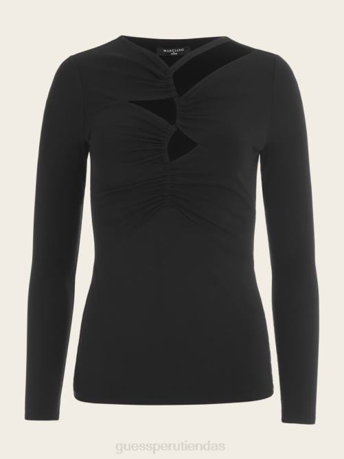 GUESS top recortado selina mujer 0P8X1576 negro vestir