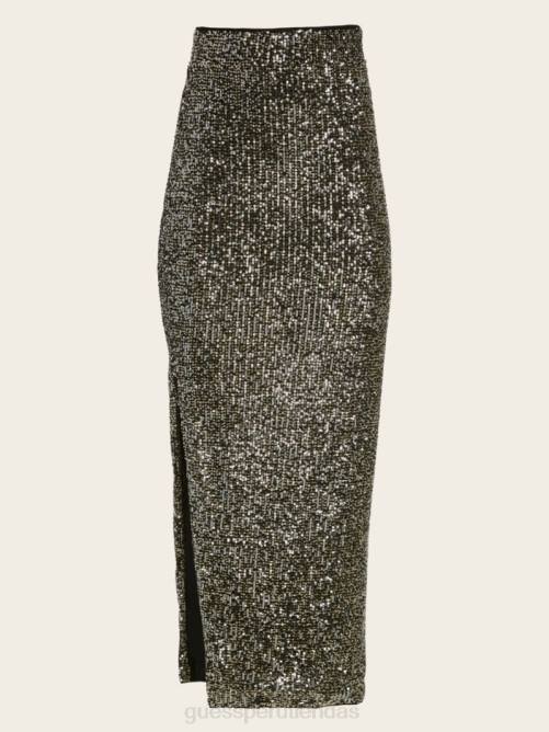 GUESS brilla en la falda oscura mujer 0P8X2364 negro azabache multicolor vestir