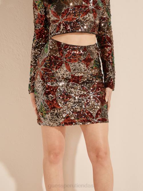 GUESS falda de lentejuelas ezra mujer 0P8X2343 lentejuela arlequín vestir