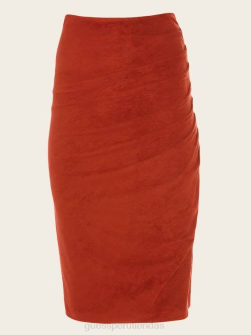 GUESS falda lápiz hudson mujer 0P8X2369 rojo oscuro mermelada vestir