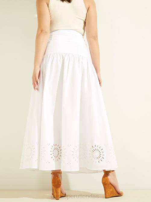 GUESS falda larga de popelina kaia mujer 0P8X2359 pur blanco vestir