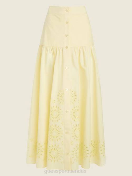 GUESS falda larga de popelina kaia mujer 0P8X2436 seda de maiz vestir