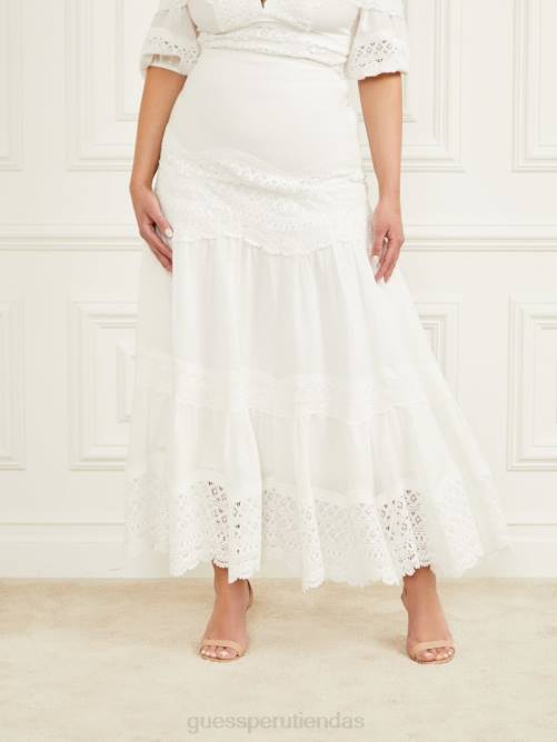 GUESS falda larga lou lou mujer 0P8X2226 perla pálida vestir