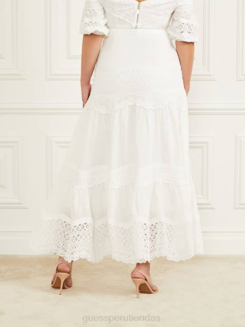 GUESS falda larga lou lou mujer 0P8X2226 perla pálida vestir