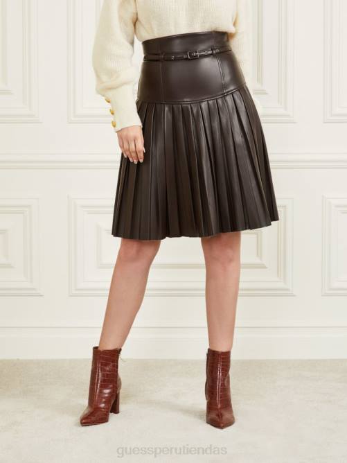 GUESS falda plisada foxton mujer 0P8X2407 tostado oscuro vestir
