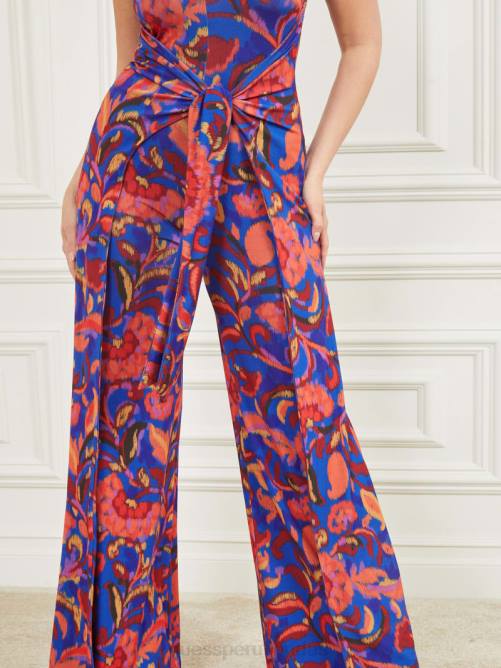 GUESS mono sin mangas calla mujer 0P8X432 betty estampado azul vestir