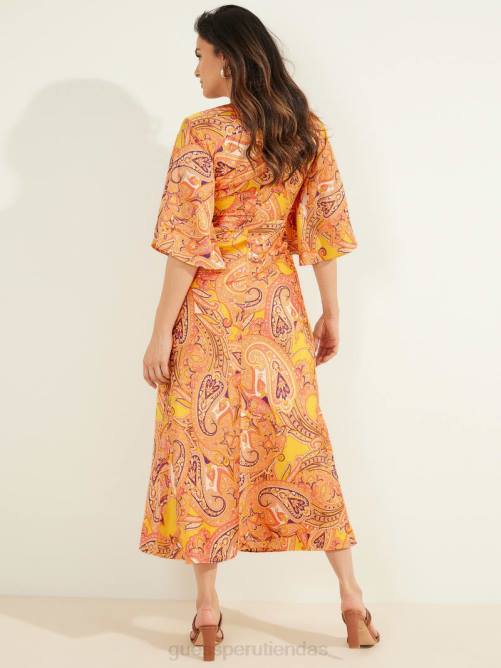 GUESS vestido cabo paisley mujer 0P8X599 cabo paisley vestir