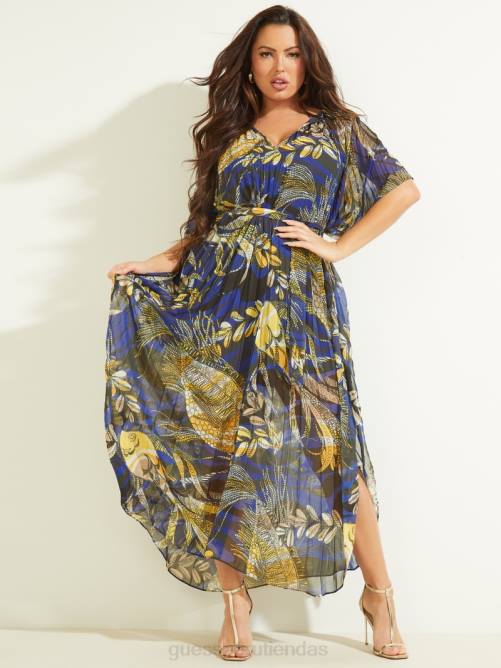 GUESS vestido caftan sonora mujer 0P8X837 impresión de acuario vestir
