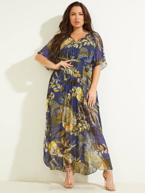 GUESS vestido caftan sonora mujer 0P8X837 impresión de acuario vestir