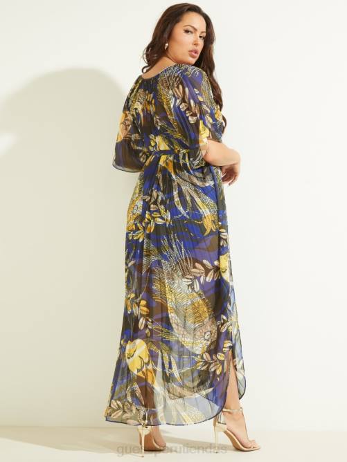 GUESS vestido caftan sonora mujer 0P8X837 impresión de acuario vestir