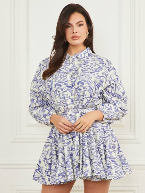 GUESS vestido camisero abbie mujer 0P8X391 plano de sustancia vestir