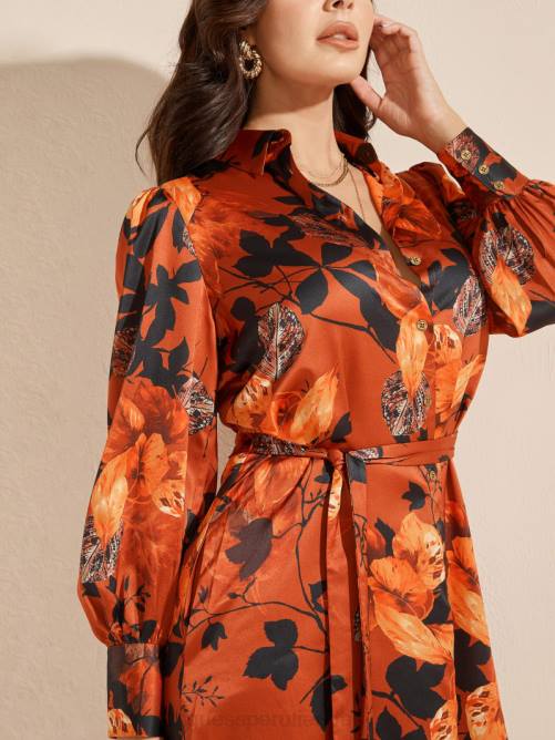 GUESS vestido camisero con estampado descolorido mujer 0P8X824 hojas cayendo vestir
