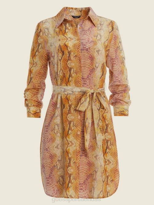 GUESS vestido camisero de seda nextlevel mujer 0P8X780 piel sonora vestir