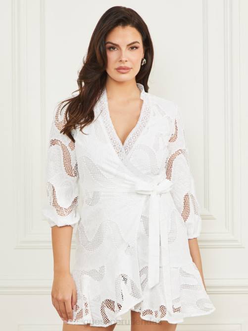 GUESS vestido cruzado arin mujer 0P8X490 pur blanco vestir
