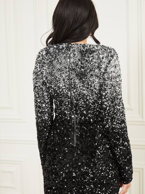 GUESS vestido de lentejuelas que brilla como diamantes mujer 0P8X731 tono negro azabache platino vestir