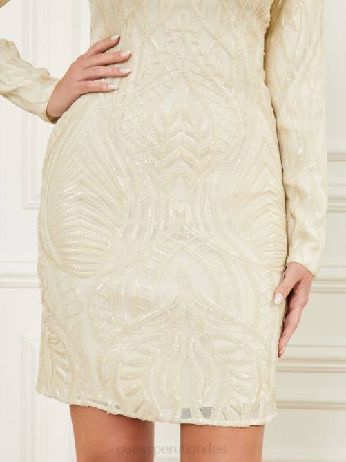 GUESS vestido de lentejuelas rugientes mujer 0P8X623 orilla arenosa multi vestir