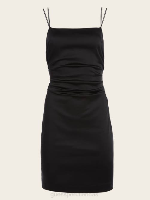 GUESS vestido de satén ermina mujer 0P8X689 negro vestir