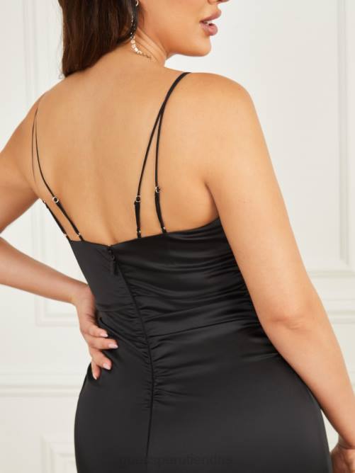 GUESS vestido de satén ermina mujer 0P8X689 negro vestir